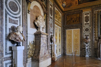 France, Yvelines (78), château de Versailles, classé Patrimoine Mondial de l'UNESCO, les Grands Appartements, salon de Diane, buste de Louis XIV par Bernini dit Le Bernin de 1665