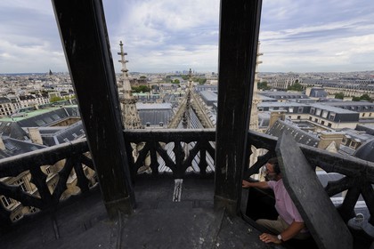 France, Paris (75), ile de la Cité, la flèche de la Sainte Chapelle