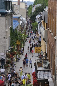 Canada, province de Québec, ville de Québec, Vieux-Québec classé Patrimoine Mondial de l' UNESCO, rue du Petit-Champlain dans la ville basse