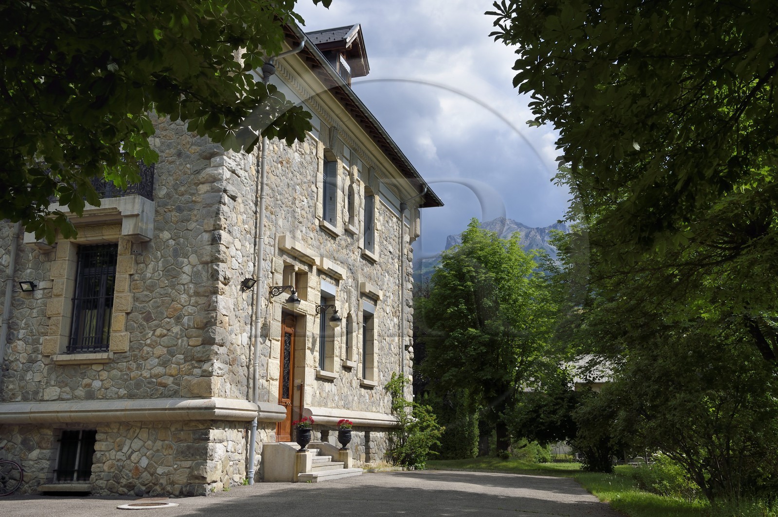 France, Alpes de Haute Provence, Ubaye valley, Barcelonnette, mexican villa known as L'Ubayette in the alley des Dames, built in 1903 for Henry Proal former trader in Mexico City by the architect Georges Debrie and engineer Georges Pierron who are also the authors of the first French novelty store built in Mexico City the Palacio de Hierro, today it is the subprefecture