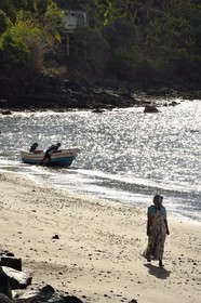 France, Mayotte island (French overseas department), Grande-Terre, Sada, fisherman on the beach