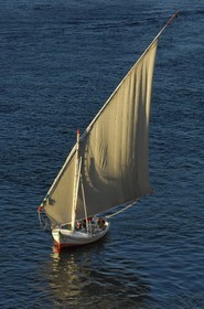 Egypt, Upper Egypt, Nile Valley, Aswan, felucca on Nile River
