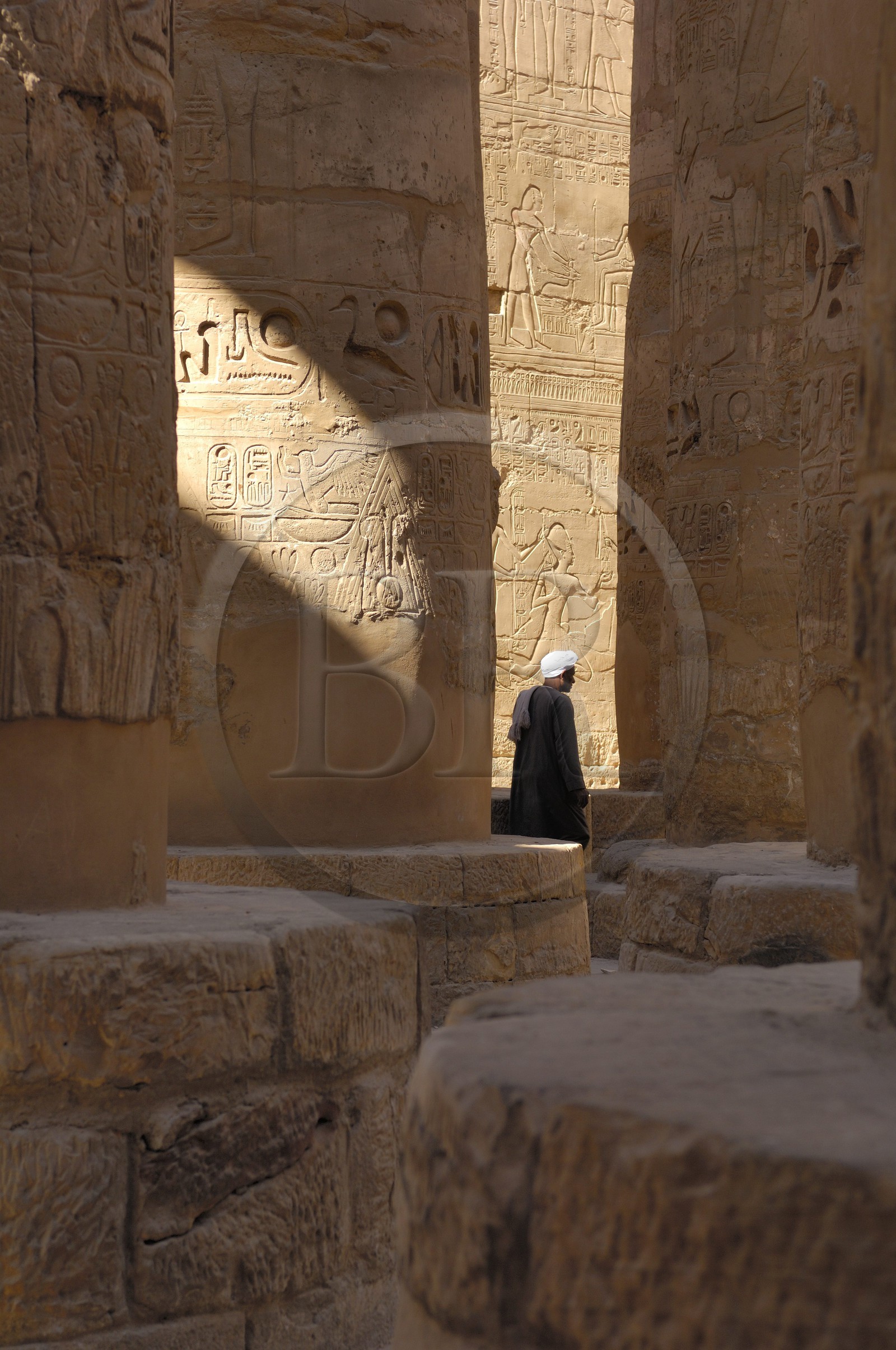 Egypte, Haute Egypte, vallée du Nil, Louxor, Karnak, classé Patrimoine Mondial de l'UNESCO, Grande Salle Hypostyle