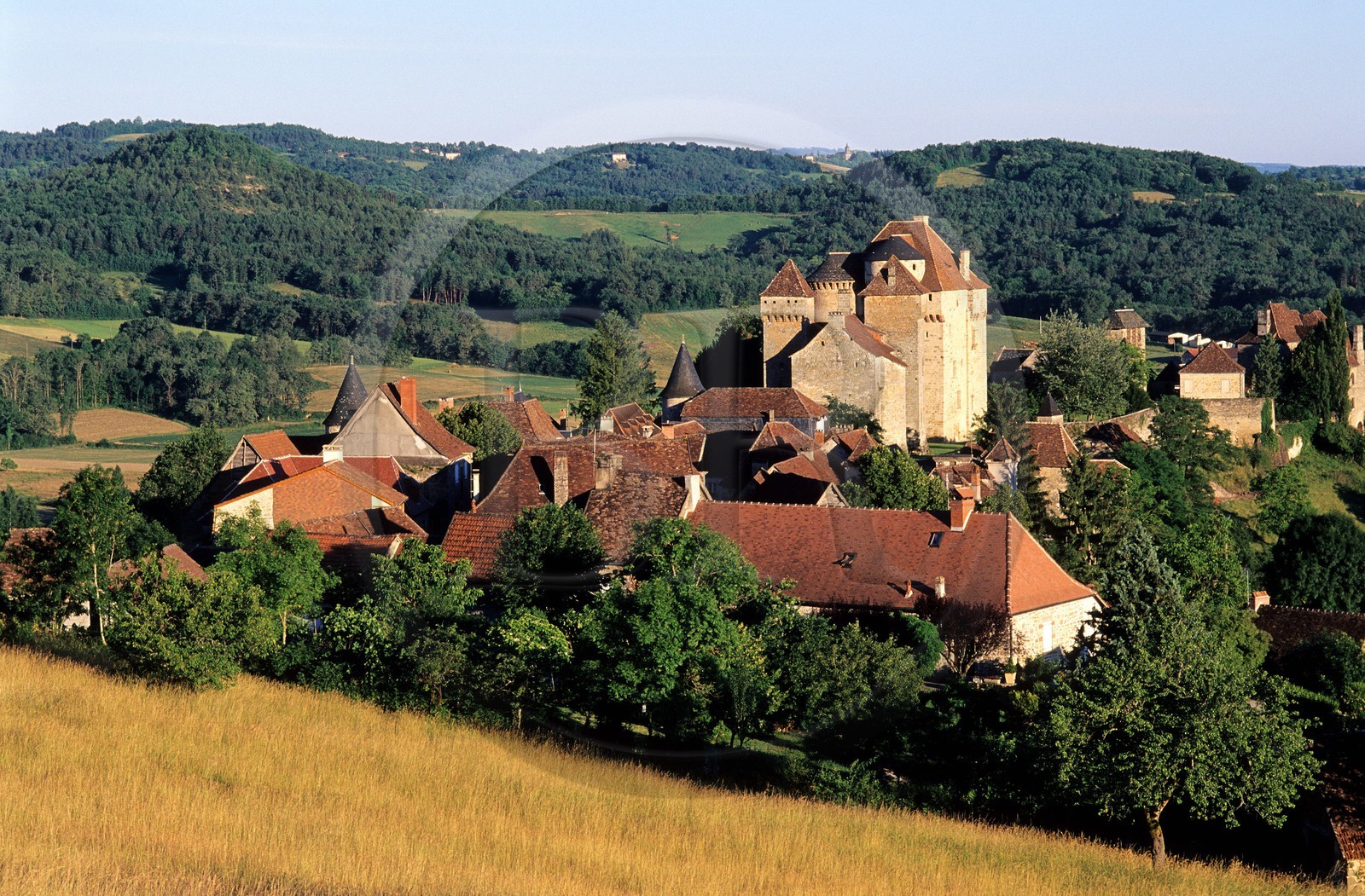 France, Corrèze (19), Curemonte, labellisé Les Plus Beaux Villages de France, le château