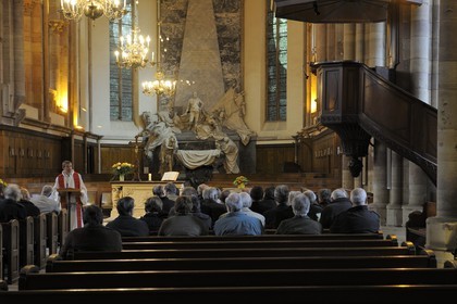 France, Bas-Rhin (67), Strasbourg, l’église Saint-Thomas, le tombeau sculpté par Jean-Baptiste Pigalle du maréchal de Saxe