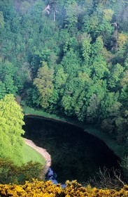 Royaume-Uni, Ecosse, région des Borders, vers Dryburgh, la rivière Tweed vue du panorama du Scott's View de Sir Walter Scott