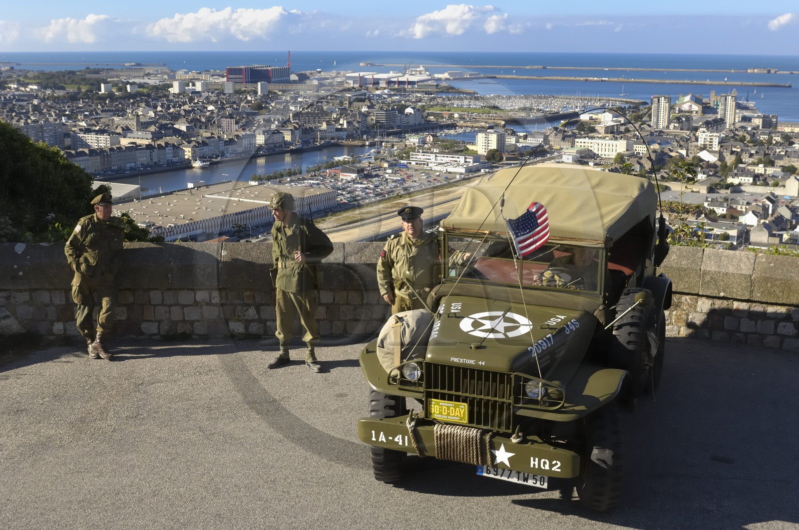France, Manche (50), Cherbourg, Fort du Roule - musée de la Libération, reconstitution historique de la période du débarquement lors de la journée du patrimoine, soldats américains