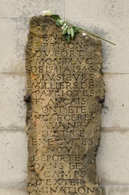 France, Rhone, Lyon, Montluc Prison Memorial, stele in memory of deported or executed prisoners