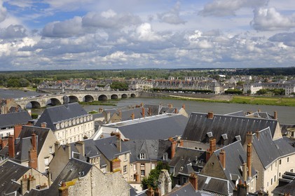 France, Loir et Cher (41), Blois, la vieille ville au bord de la Loire depuis l'observatoire de Gaston d'Orléans au château de Blois