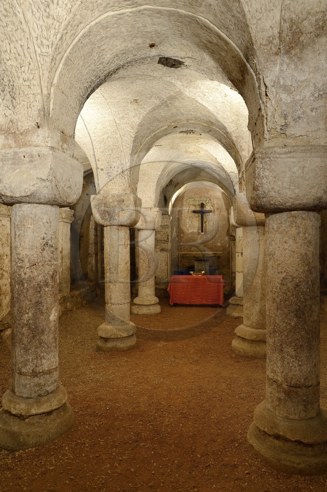 France, Meuse (55), Verdun, la crypte du XIème siècle de l'ancienne abbaye bénédictine Saint-Maur