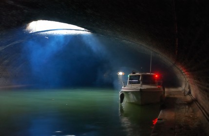 France, Paris (75), canal Saint-Martin, the underground part
