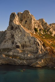 France, Bouches du Rhone, Marseille, National Park of the Calanques, Les Goudes, Passages des Croisettes, the cliffs of the Ile Maire (request for authorization necessary before publication)