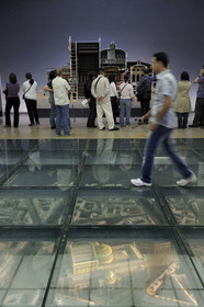 France, Paris, the Orsay Museum, model of the Opera district and model of the Paris Garnier Opera House, longitudinal section, model by Richard Peduzzi between 1984 and 1986