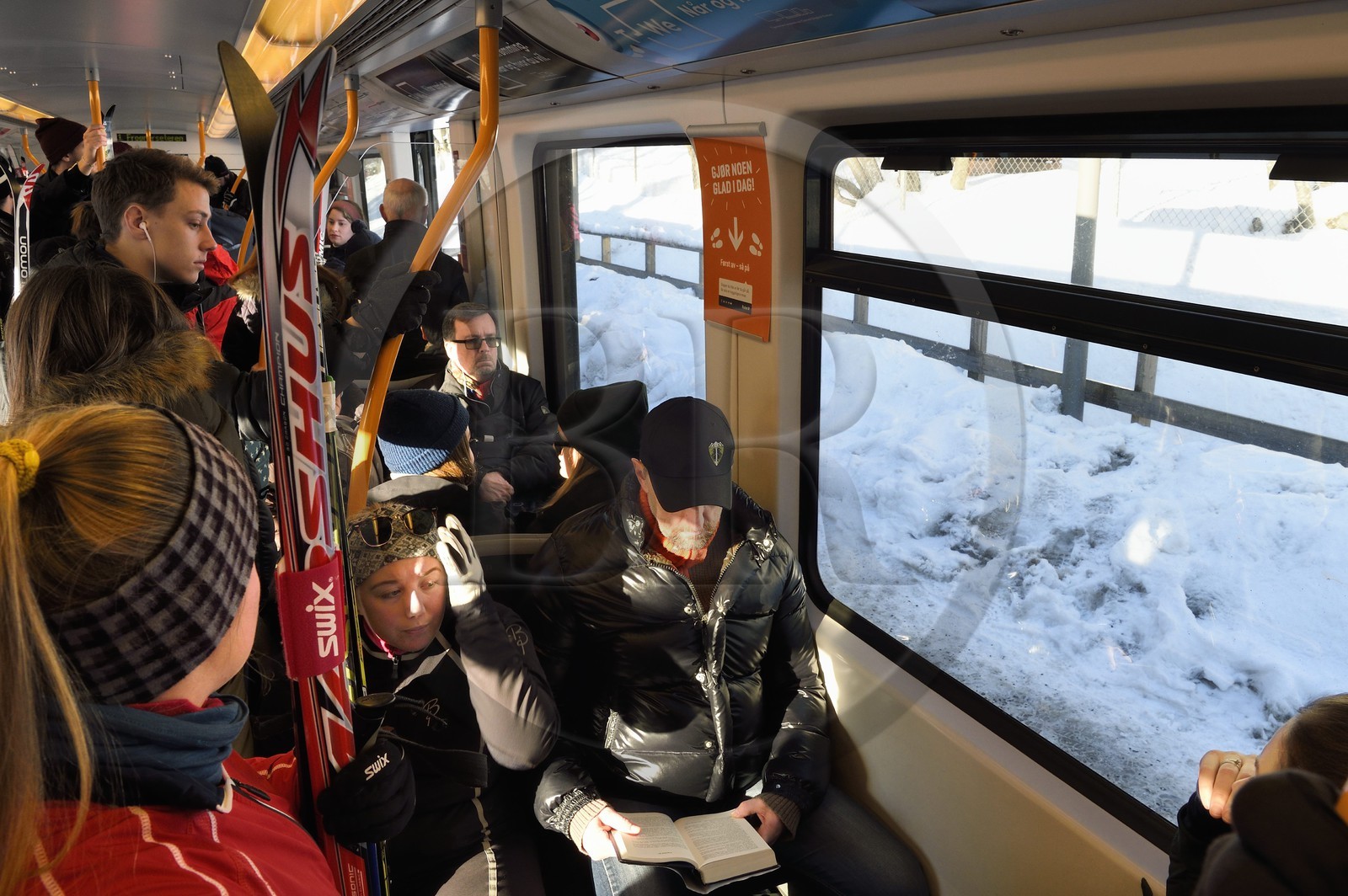 Norvège, Oslo, quartier de Holmenkollen, le metro d'Oslo permet d'accéder aux pistes de ski