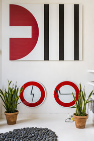 France, Paris, visual artist Jean-Pierre Raynaud in his studio apartment