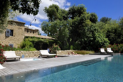 France, Gard, region of the Pays d'Uzege, luxury Bed and Breakfasts the Clos du Lethe in the hamlet St. Mediers in the village of Montaren and St. Mediers