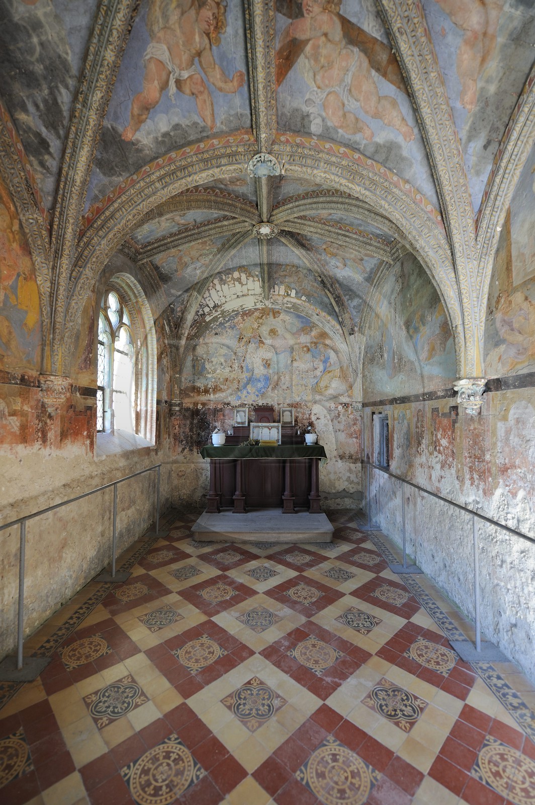 France, Loir-et-Cher (41), château de Villesavin (châteaux de la Loire), fresque de la chapelle