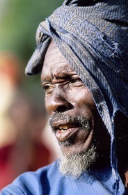 Mali, Dogon Country, Bandiagara Cliff listed as World Heritage by UNESCO, old man in Tereli village