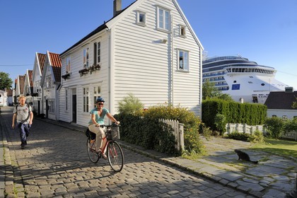 Norway, Rogaland County, Stavanger, wooden houses in the old town