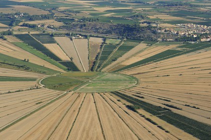 France, Herault, the former Etang de Montady, the old pond was drained in 1247 (aerial view)