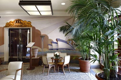 France, Alpes-Maritimes, Antibes,  Juan-les-Pins, Belle Rives hotel, the loby