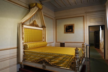 Italy, Tuscany, Elba Island, Portoferraio, Napoleon 1st home in the Palazzina dei Mulini, the bed of the Emperor