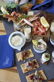 Sweden, Västra Götaland, Göteborg (Gothenburg), the Fish Church Feskekörka, Gabriel seafood restaurant from Gunnar and Johan Malm