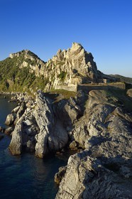 France, Var (83), Iles d'Hyères, parc national de Port Cros, Ile de Porquerolles, la batterie des Mèdes au cap des Mèdes
