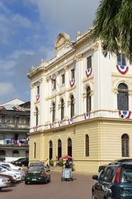 Panama, Panama City, district historique classé Patrimoine Mondial de l'UNESCO, quartier de Casco Antiguo (Viejo), le Ministère des Services gouvernementaux et de la Justice (ministerio de Gobierno y Justicia)