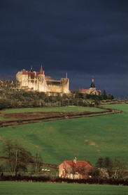 France, Cote d'Or, Chateauneuf en Auxois, Fortified Castle and Perched Village