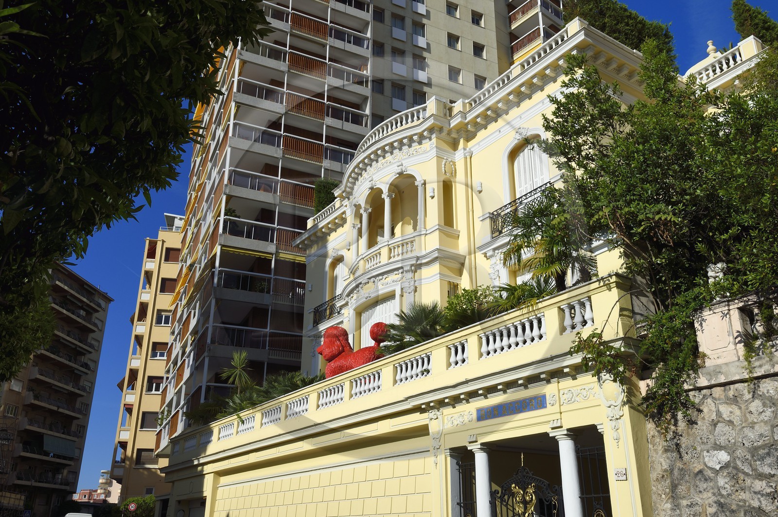 Principauté de Monaco, Monaco, quartier Moneghetti, Villa Bon Accord de style Belle Epoque au 26 boulevard de la Belgique