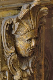 Brazil, Minas Gerais state, Ouro Preto, historical center listed as World Heritage by UNESCO, igreja Nossa Senohora da Conceiçao, Our Lady of Conception church, Indian figure (Gold Route, Estrada Real)