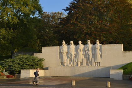France, Meuse, Verdun, Place de la Nation, War Memorial To the children of Verdun who died for France, symbolizing the motto You can not pass