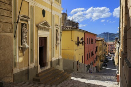 Italy, Tuscany, Elba Island, Portoferraio, Church of Mercy (Misericordia Reverenda) at the bottom of the stairs of Via Napoleone, Madame Mere came there to pray as well as Napoleon