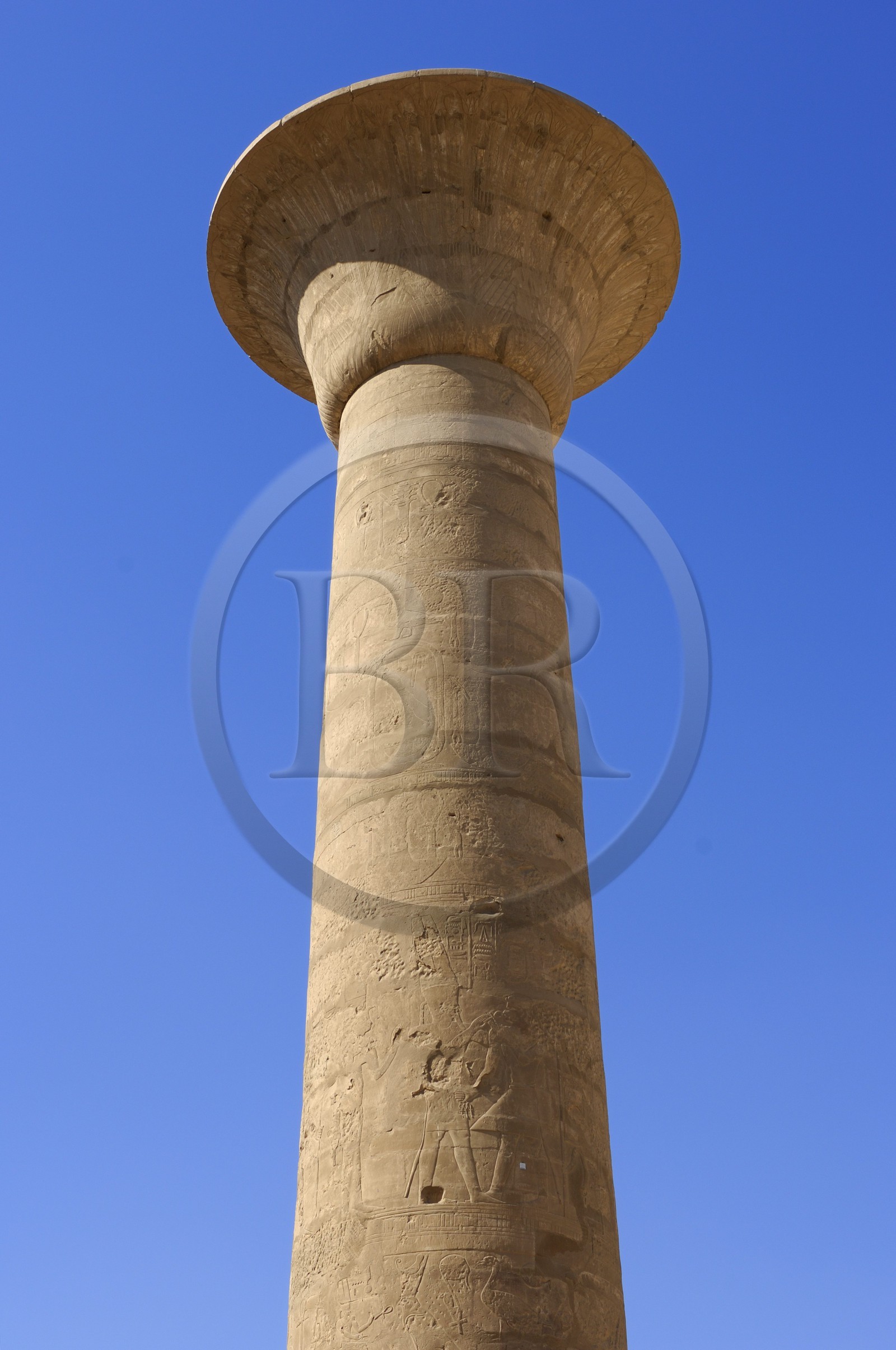 Egypte, Haute Egypte, vallée du Nil, Louxor, Karnak, classé Patrimoine Mondial de l'UNESCO, colonne du kiosque de Taharqa