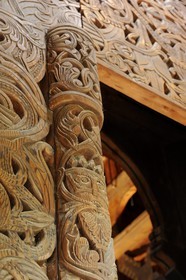 Norvège, Oslo, presqu'île de Bygdoy, musée du Folklore norvégien (Norsk Folkemuseum), l'église en bois debout de Gol