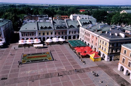 Poland, Lublin district, Renaissance city of Zamosc (Unesco World Heritage Site), the market square