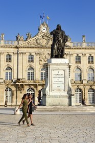 France, Meurthe-et-Moselle, Nancy, Place Stanislas (former Place Royale) built by Stanislas Leszczynski (represented by the statue) in the 18th century, listed as World Heritage by UNESCO, the City Hall