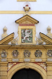 Austria, Styria, Graz, historic center listed as World Heritage by UNESCO, main entrance from the Arsenal (Zeughaus) from 1642