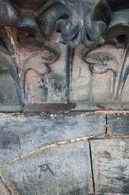 France, Bas Rhin, Strasbourg, old town listed as World Heritage by UNESCO, Notre Dame Cathedral, eastern facade, mason's mark