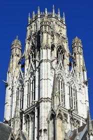 France, Seine Maritime, Rouen,  Church of Saint Ouen (12th–15th century), the so-called crowned bell tower on the cross of the transept