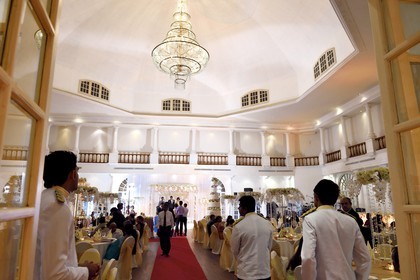 Sri Lanka, province de l'ouest, district de Colombo, Colombo, Mount Lavinia Hotel, mariage dans la grande salle de bal