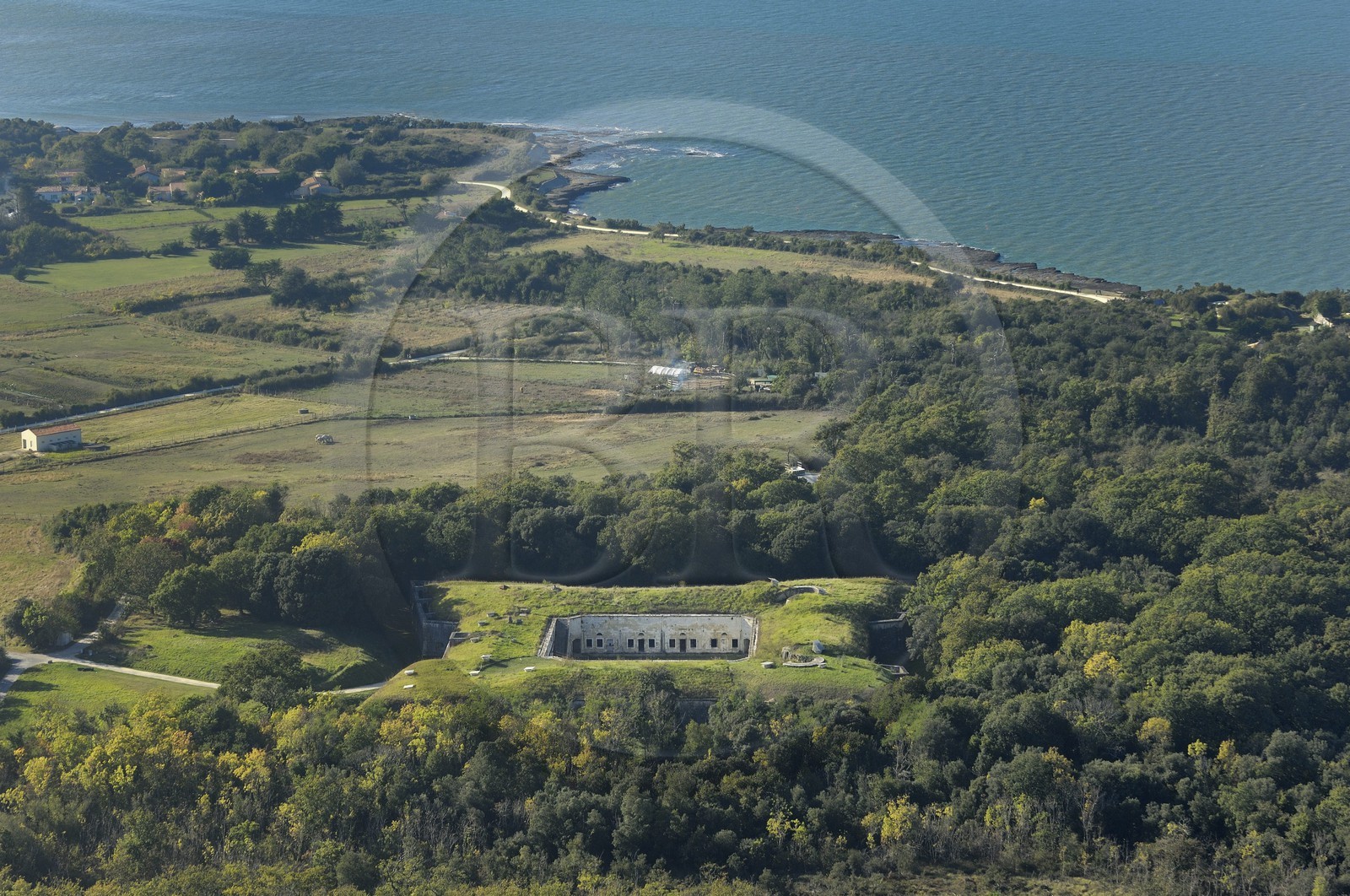 France, Charente-Maritime (17), Ile d'Aix, le Fort Liédot (vue aérienne)
