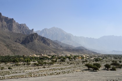 Sultanat d'Oman, gouvernorat de Al-Batina du Sud, Hajar occidental, Wadi Mistall, village de Ghubrah