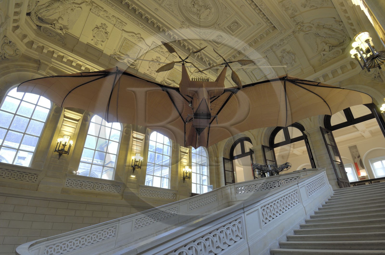 France, Paris (75), musée des Arts et Métiers dans l'église Saint-Martin des Champs, Avion n°3 de Clément Ader, 1897