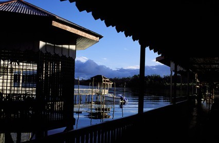 Indonesia, Sulawesi archipelago (Celebes ), Togian islands, houses on piles