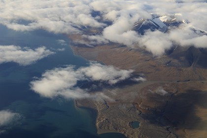 Norway, Svalbard, southern region of Spitsbergen (aerial view)
