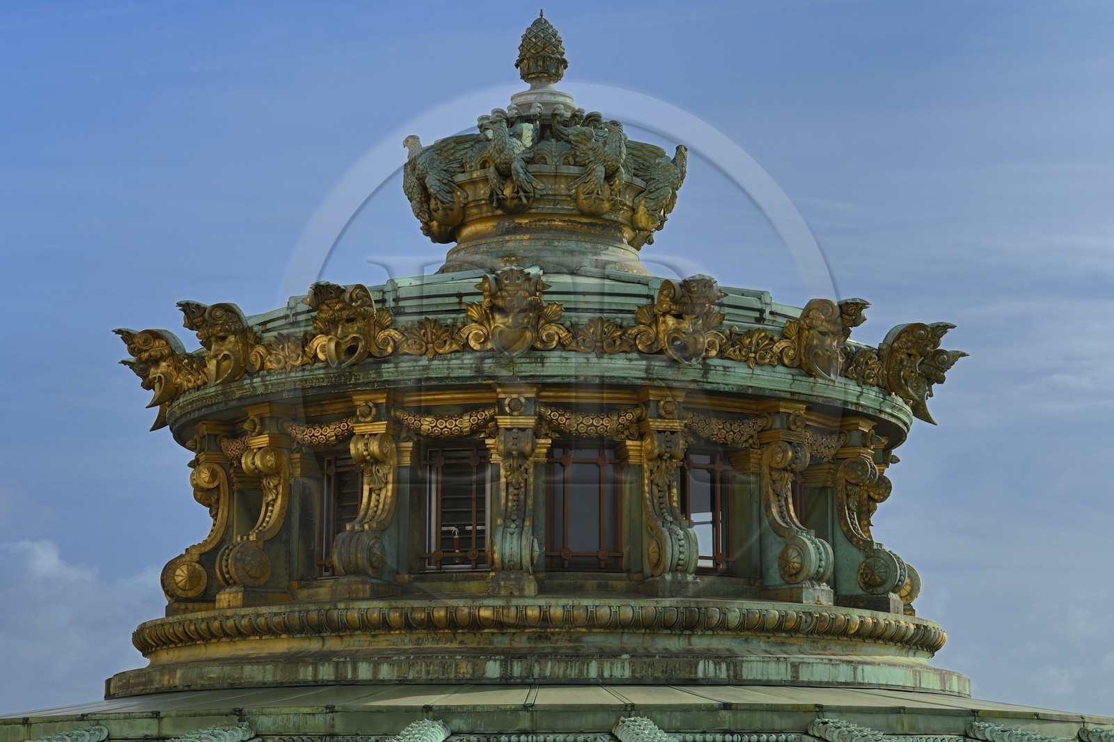 France, Paris (75), Opéra Garnier, le sommet de la coupole de la rotonde principale
