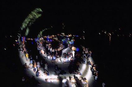 Thailand, Samui islands archipelago, Full Moon Party on Koh Pha-Ngan island, the party at night