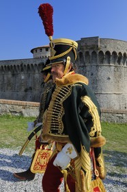 Italy, Liguria, Sarzana, Napoleon Festival, french troops of the Grande Armée, a rider of the 7th Hussars